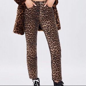 Zara Leopard Print Jeans